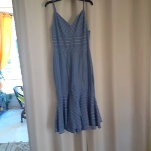 CBR bluejean XL runs small stripe dress spaghetti strap dress flared bottom